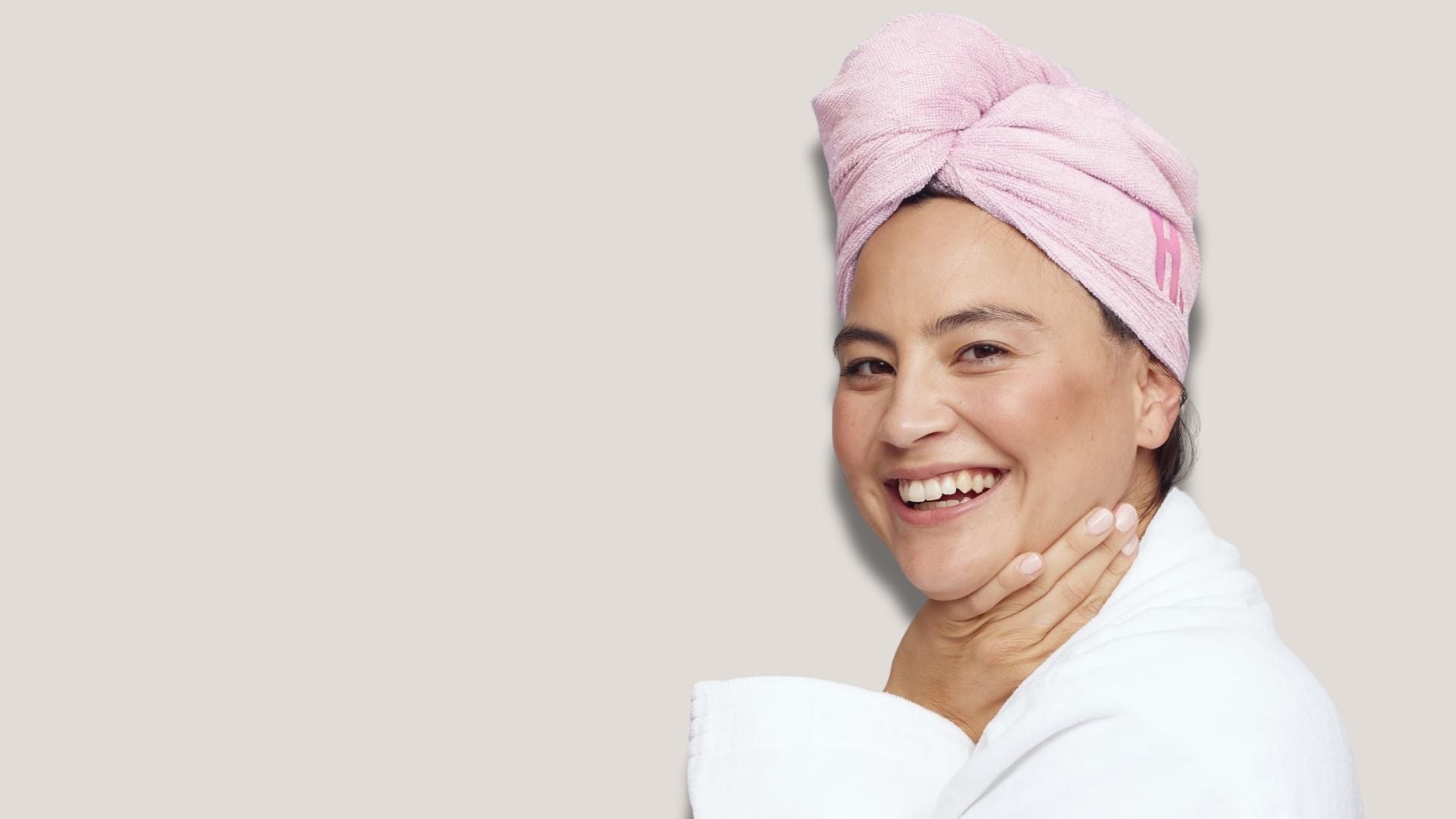 JaMoonLBV - Turban De Bain Pour Cheveux En éponge Bambou - Fabrication Française - Avec Bouton En Noix De Coco - Séchage Après Douche